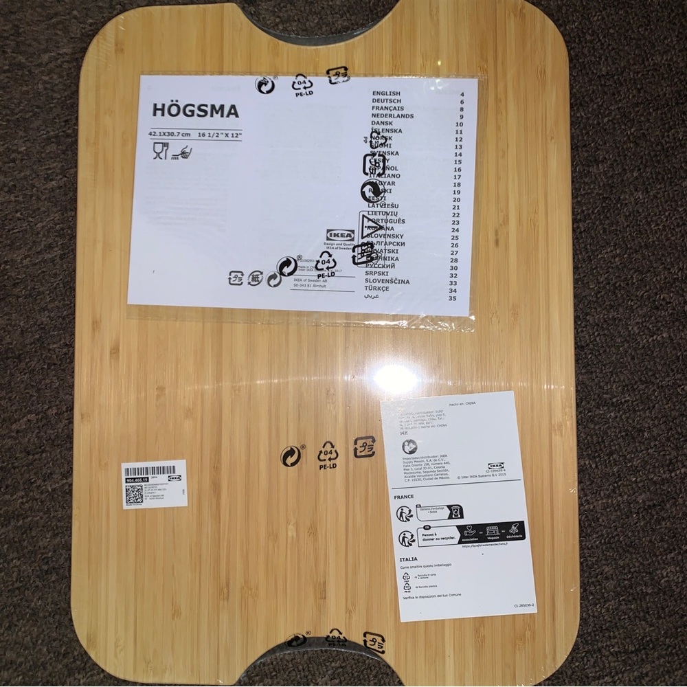 IKEA HOGSMA Chopping Board Bamboo 16 ½x12" 904.466.19